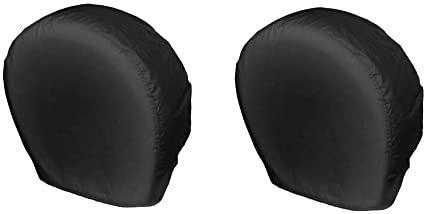 Explore Land Tire Covers 2 Pack - Tough Tire Wheel Protector For Truck, SUV, Trailer, Camper, RV - Universal Fits Tire Diameters 23-25.75 inches, Black