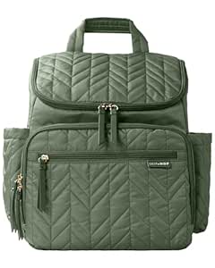 Skip Hop Diaper Bag Backpack: Forma, Multi-Function Baby Travel Bag with Changing Pad & Stroller Attachment, Sage