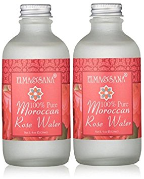 2 X Elma and Sana 100% Pure Moroccan Rose Water, 2 x 4 Ounce (2 Piece)