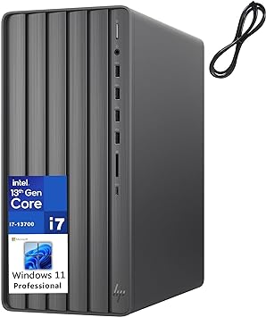 HP Envy Full Size Tower Business Desktop Computer, 13th Gen Intel 16-Core i7-13700 to 5.1GHz, 32GB DDR4 RAM, 1TB PCIe SSD, WiFi 6, Bluetooth 5.3, Keyboard and Mouse, Windows 11 Pro, BROAG Cable