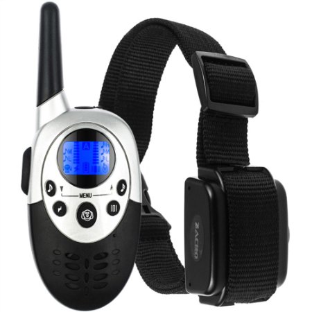 Zacro Rechargeable Dog Training Collar with Wireless Remote - 8 Levels of Shock and Vibration Correction Plus Sound Mode - Fully Adjustable Electric E Collar for Large and Medium Dogs
