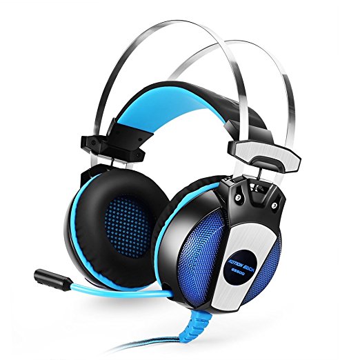Comfortable Gaming Headset, Tsing Surround Sound LED Lighting Stereo USB Headset Over Ear Headphones with Microphone Mic for PS4 Game PC Computer Noise Cancelling