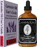 Lavender Essential Oil 4 oz with Detailed Users Guide E-book and Glass Dropper by Essentially KateS