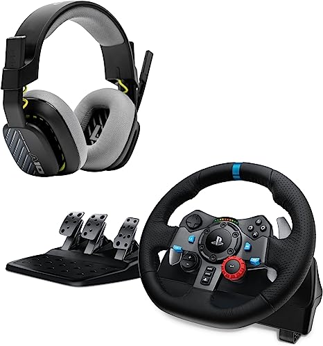 Logitech G29 Driving Force Racing Wheel and Floor Pedals for PS5, PS4, PC, Mac   Astro A10 Gen 2 Gaming Headset