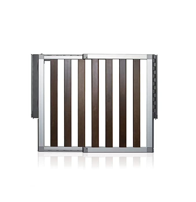 Munchkin Loft Dark Wood Infant Safety Gate, Silver (Discontinued by Manufacturer)