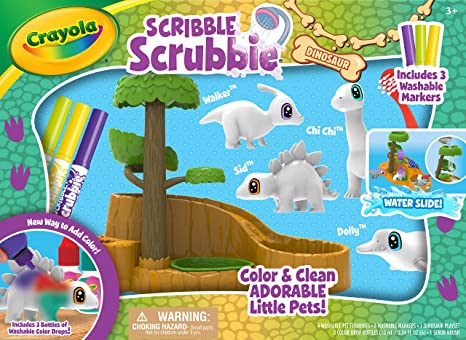 Crayola Scribble Scrubbie Pets Dinosaur Waterslide, Dinosaur Toys, Stocking Stuffers, Gifts for Kids, Ages 3