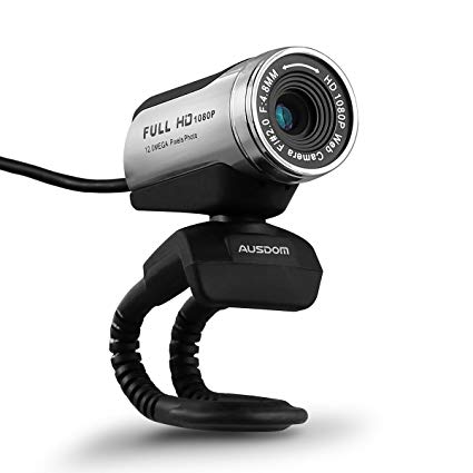 AUSDOM Webcam 1080p Computer Camera Skype Web Cam with Mic Desktop or Laptop Network Camera for Widescreen Video Calling and Recording