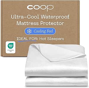 Coop Home Goods Ultra-Cool Waterproof Mattress Protector, Twin XL Protector, Machine Washable Cooling Mattress Cover, Whisper Quiet Bed Protector Waterproof, Cooling Mattress Protector Twin XL