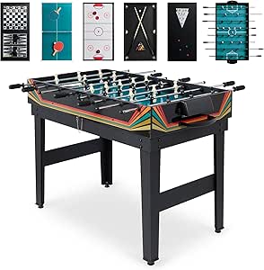 Best Choice Products 2x4ft 10-in-1 Combo Game Table Set for Home, Game Room, Friends & Family w/Hockey, Foosball, Pool, Shuffleboard, Ping Pong, Chess, Checkers, Bowling, and Backgammon