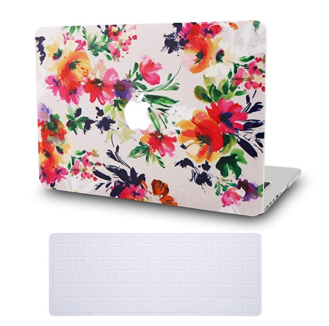 KEC Laptop Case Compatible with MacBook Air 13" w/Keyboard Cover Plastic Hard Shell Case A1369/A1466 (Flower 8)