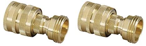 2 Pack (4 Total Pieces) Nelson 50336 Brass Hose Quick Connectors Set, Male and Female