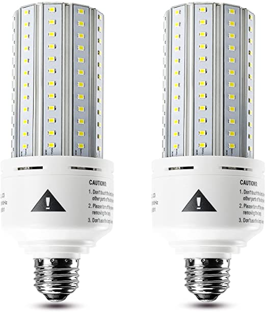 2 Pack Led Light Bulb 500W Equivalent 7500 Lumen 5000K E26/E27 Medium Base 60W led Bulb for Outdoor Indoor Lamp Area Garage Warehouse Workshop Street Backyard New Upgrade