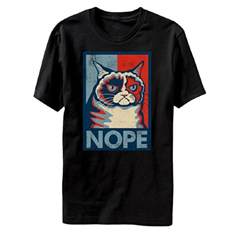 Grumpy Cat Nope Men's Black T-Shirt XL