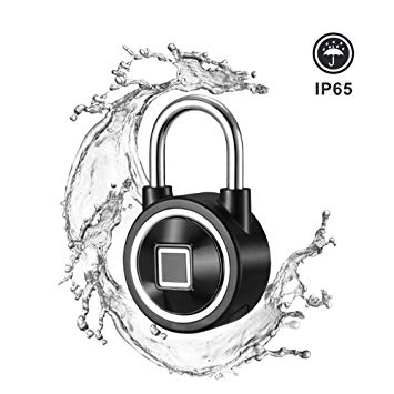 Fingerprint Padlock,IP65 Waterproof Anti-Theft Security Padlock Gym Lock Door Luggage Case Lock