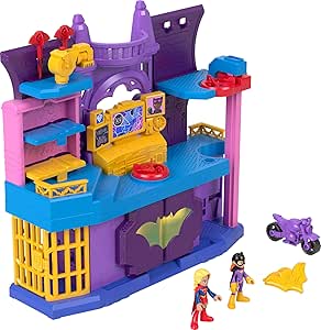 Fisher-Price Imaginext DC Super Friends Toy Batgirl Hero Hideout Playset with 2 Figures & 5 Accessories for Pretend Play Kids Ages 3  Years