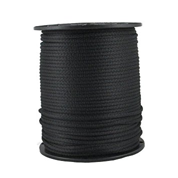 3/16" X 500 Ft Dacron Polyester Black Cord (#6)