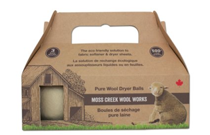 Moss Creek Organic Wool Dryer Balls Eco Anti Static for Clothes Replaces Fabric Softener