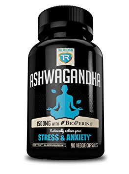 Ashwagandha 1500mg   Bioperine For Enhanced Absorption - Natural Stress Support and Anxiety Relief Supplement | 90 Veggie Capsules (1500mg)