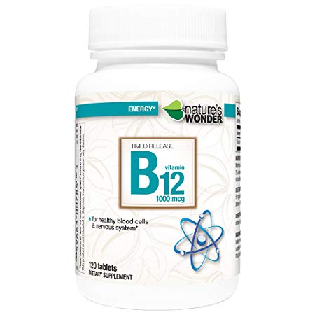 Nature's Wonder Timed Release B12 1000mcg Tablets, 120 Count