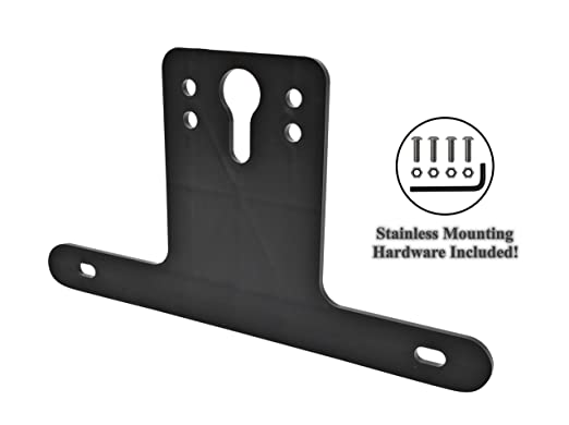 Plastic Reinforced Trailer License Plate Bracket, Includes Stainless Fasteners