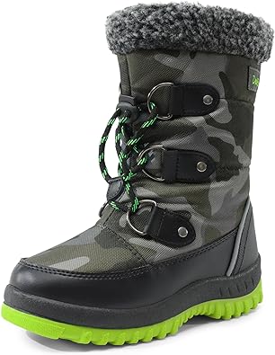 DREAM PAIRS Boys Snow Boots Camouflage Slip Resistant Faux Fur Lined Winter Shoes for Little/Big Kid