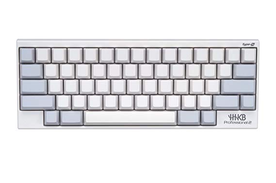 Happy Hacking Keyboard Professional Type-S (Compact, White, 45G, Blank Keycaps, Silent)