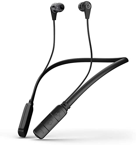 Skullcandy Ink'd Bluetooth Wireless Earbuds with Microphone, Noise Isolating Supreme Sound, 8-Hour Rechargeable Battery, Lightweight with Flexible Collar, Black