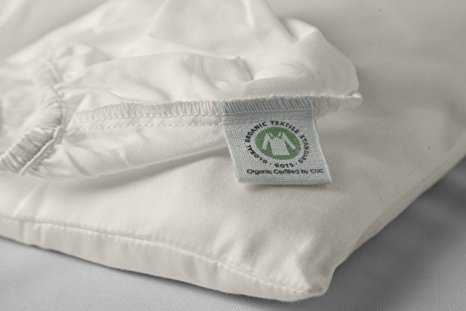 Organic Cotton Crib Sheet by Whisper Organic- GOTS Certified, 300 Thread Count, Sateen , Luxury Super Soft Highest Quality Best Price (52x28x9, Natural)