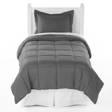 Ivy Union Premium Down Alternative Comforter Set Twin XL Extra Long TwinGrey
