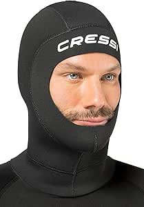 Adult Unisex Neoprene Diving Hood - Multithickness 7/5mm - Scuba Diving, Snorkeling, Surfing - Solo Flex: Designed in Italy by Cressi