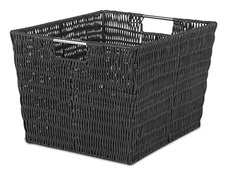 Whitmor Rattique Storage Tote Black