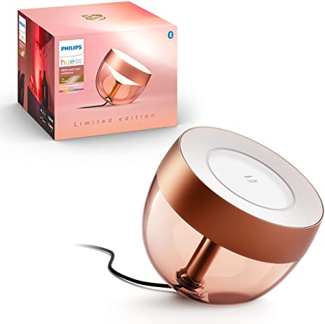 Philips Hue White and Color Iris Corded Dimmable Smart Lamp, (Bluetooth, Compatible with Alexa, Google, Apple HomeKit), Limited Edition Copper