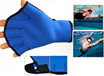 Harryshell TM Water Resistance Fins Hand Glove Training Fingerless Webbed Flippers Paddle Swim Gloves