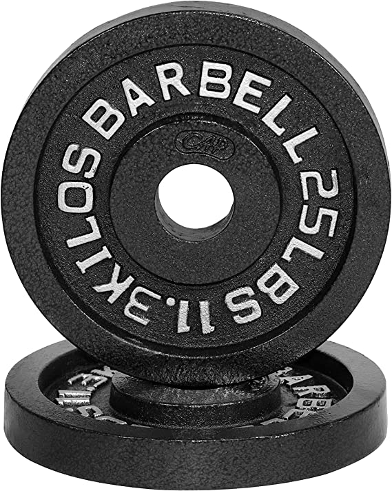 WF Athletic Supply Traditional/Classic 2-Inch Hole Solid Cast Iron Olympic Barbell Weight Plates - Great for Strength Training, Weightlifting, Bodybuilding & Powerlifting, Multiple Choices Available