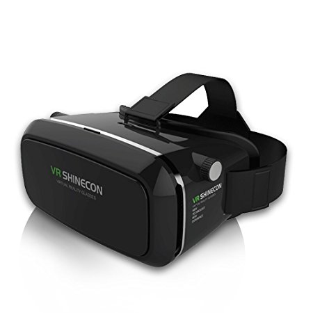 ICONNTECHS IT VR SHINECON Headset 3D Virtual Reality Glasses Compatible for 3.5- 6 inch Screen Smartphone iOS, Android & iPhone（Black）