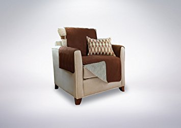 The Original GORILLA GRIP Non-Slip Furniture Protector, Suede-Like Material, Slip Reducing Backing, Two 2" Thick Straps, and Two Seat Anchors (Chair: Chocolate)