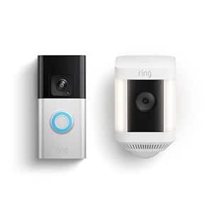 All-new Ring Battery Doorbell Pro with Ring Spotlight Cam Plus, White