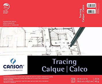 Canson Foundation Tracing Pad, 14"X17" Fold Over Bound