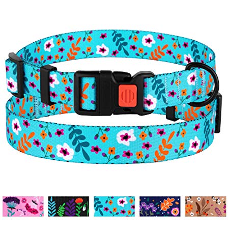 CollarDirect Floral Dog Collar Nylon Pattern Flower Print Adjustable Pet Collars for Dogs Small Medium Large Puppy