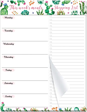 Weekly Meal Planner Pad - Magnetic Undated Weekly Meal Planning Pad with Premium Paper, 6”x 9”, 52 Weeks, Easily Tear Off Grocery List Magnet Pad for Fridge