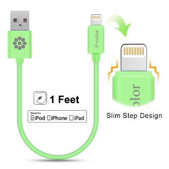 iPhone 6 Charger iPad Mini 4 Cable 1 Ft Short Lightning Cable F-color8482 Durable Apple MFi Certified Cable For iPhone 6S 6 Plus 5S 5C 5 iPad 4 Air 2 Mini 2 3 4 iPad Pro iPod Touch 5 Green