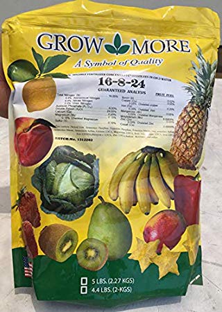 Banana Fertilizer - Fruit Fuel - 16-8-24 - Grow more - 5 lbs