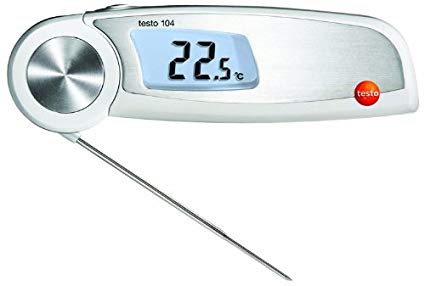 Testo 0563 0104 ABS Water-Proof Folding Food Thermometer, -58 to 527 Degree F Range, 0.1 Degree F Resolution, 2 AAA Battery, LCD Display