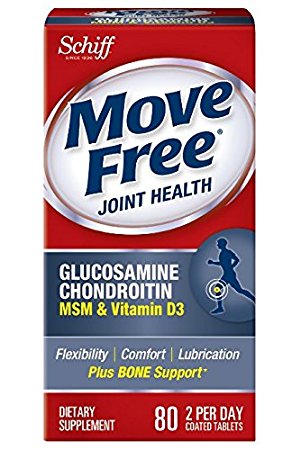 Move Free Glucosamine Chondroitin MSM Vitamin D3 and Hyaluronic Acid Joint Supplement, 80 Count (Pack of 4) , Move-wffg