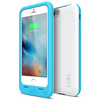 iPhone 6S Battery Case, iPhone 6 Battery Case [Ultra Thin] - UNU DX-Free iPhone 6 Battery Case 4.7 inch [White/Blue] - MFI Apple Certified 2400mAh External Protective iPhone 6 Charging Case / iPhone 6 Charger Case [Ultra Thin 12.9mm] Rechargeable Extended Portable Charger Backup Battery Pack Cover Cases Fit with Any Version of Apple iPhone 6 4.7 inch (a.k.a iPhone 6 Battery Pack / iPhone 6 Power Case / iPhone 6 USB Juice Bank / iPhone 6 Battery Charger)