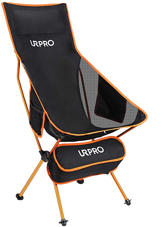 Risepro Upgraded Outdoor Camping Chair Portable Lightweight Folding Camp Chairs with Head, Neck Rest & 2-Sided Pocket High Back for Outdoor Backpacking Hiking Travel Picnic Fishing