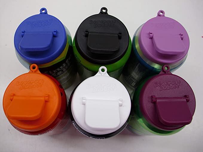 Beverage Budde Can Cover - Can Cover For Standard Size Soda/Beer/Energy Drink Cans - Made In The USA - BPA-PCB Free - Assort Colors - 6 pack (Plain)