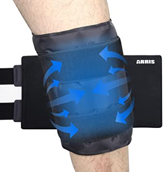 ARRIS Large Knee Ice Pack Wrap Around Entire Knee, Hot Cold Therapy Wrap for Pain Relief for Surgery Injuries, Recovery, Aches, Bruises & Sprains