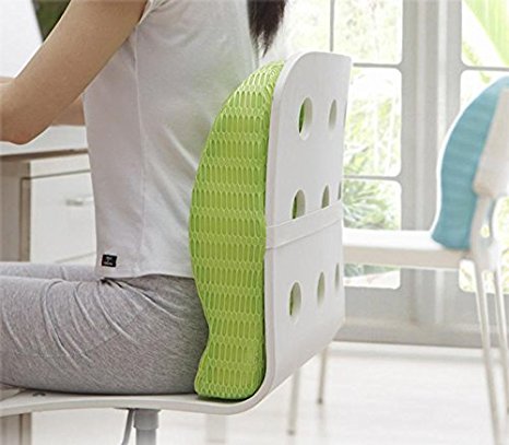HealthSense Backrest Cushion with Memory Foam (SOFT SPOT - BC 21) - Grass Green