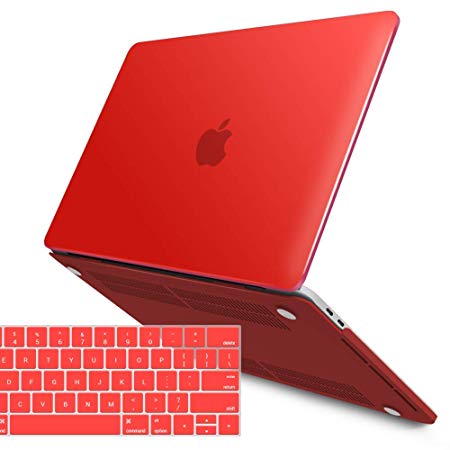 IBENZER MacBook Pro 13 Inch Case 2019 2018 2017 2016 Release A2159 A1989 A1706 A1708, Soft Touch Hard Case Shell Cover for Apple MacBook Pro 13.3 with/Without Touch Bar,Red,MMP13T-RD 1